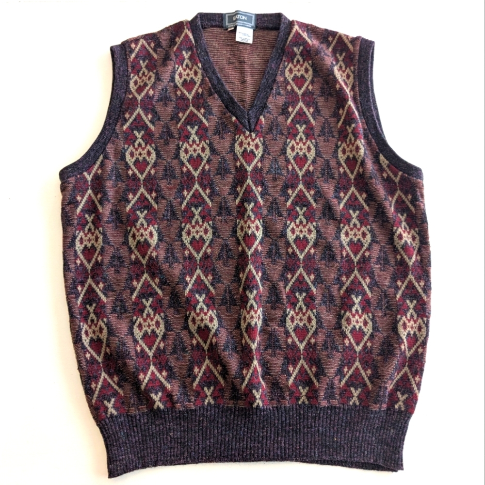 EATON Vintage Argyle Knit Sweater Vest